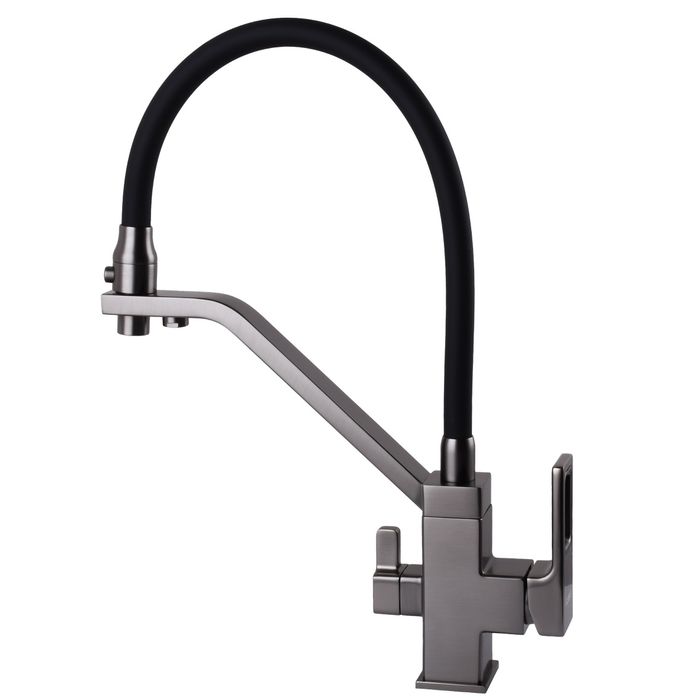 Смеситель для кухни под фильтр осмос GLOBUS (латунь графит)