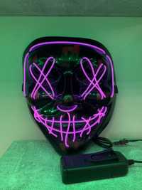 Неоновая светящаяся Светодиодная led маска для Хэллоуина,стрима
