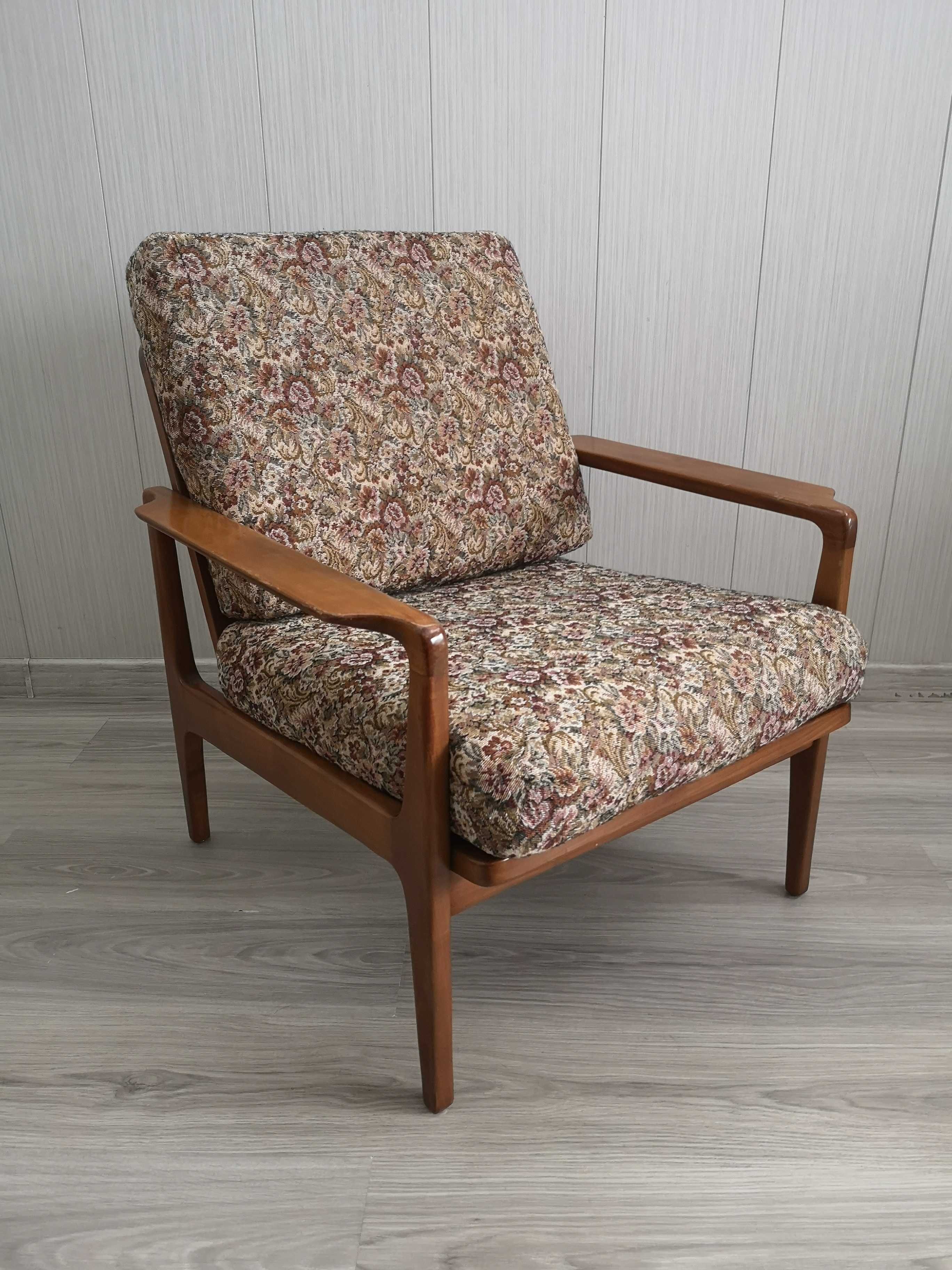 Fotel duński duńczyk odcienie brązu vintage retro lata 60 70