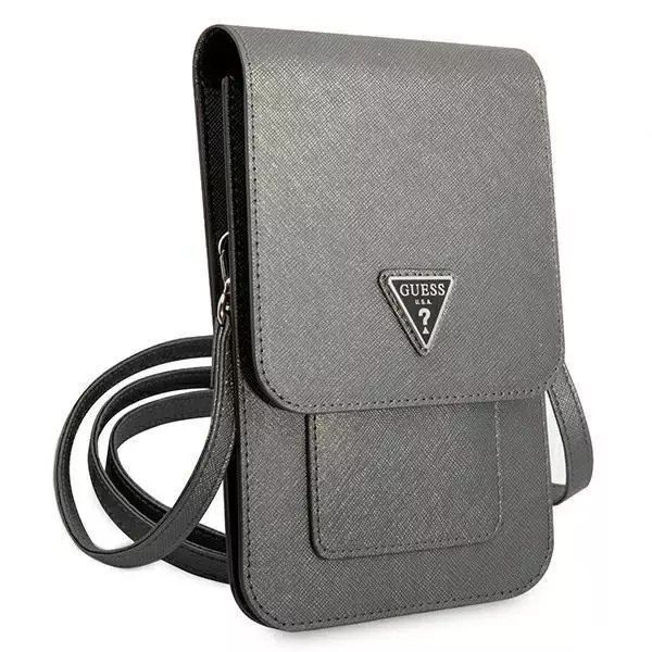 guess torebka guwbsatmgr szary/grey saffiano triangle