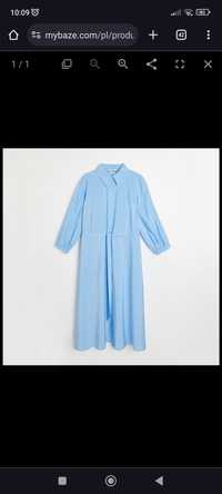 Reserved sukienka szmizjerka niebieska błękitna
