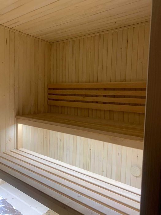 Модульна сауна “Wood Cube”з панорамним вікном.Сауна на дровах.Виробник