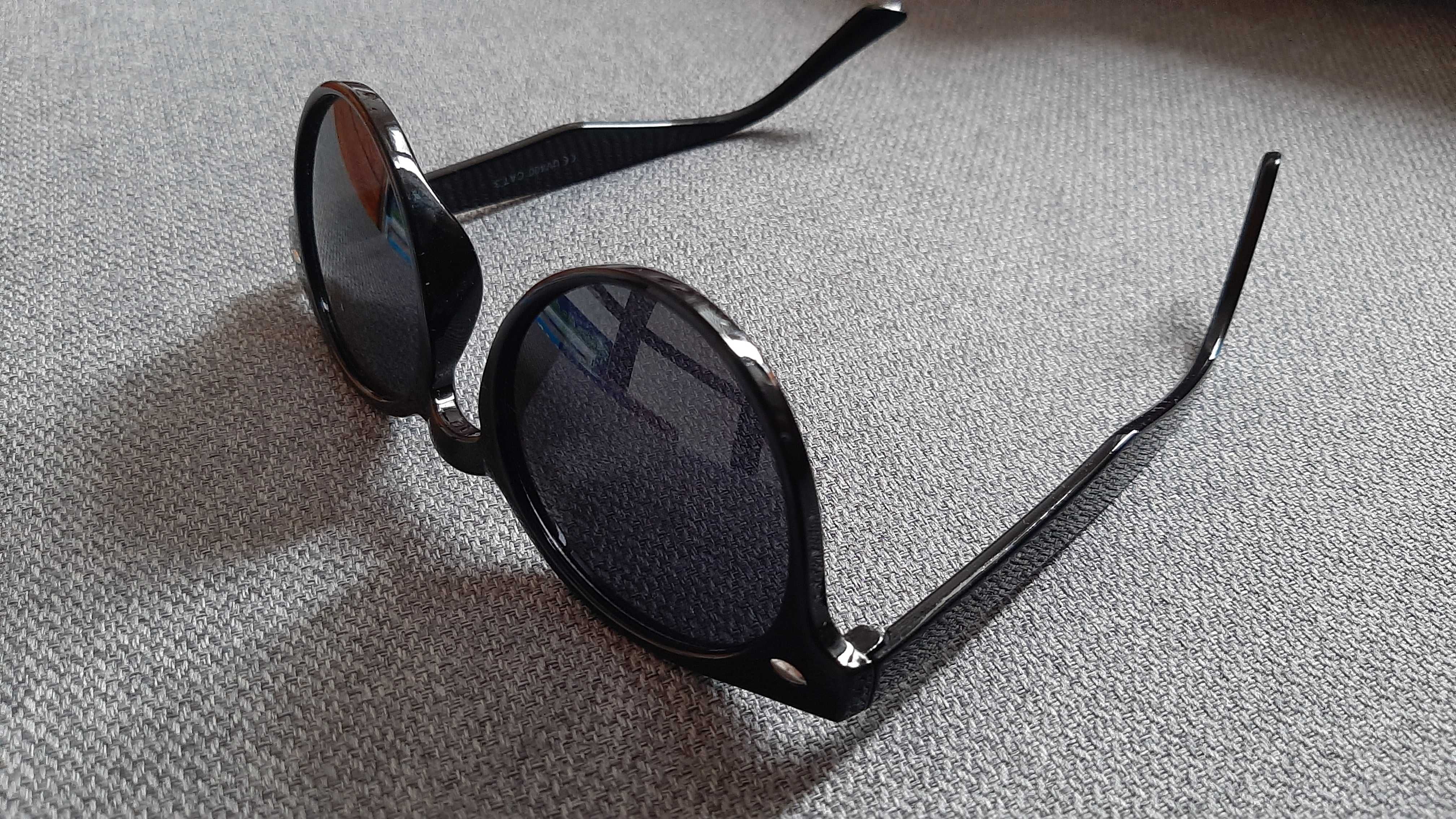 Okulary przeciwsłoneczne okrągłe czarne klasyczne
