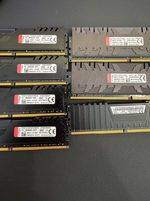 DDR4 4х16 GB – HyperX  3466 MHz + 16 GB Corsair 3000 MHz