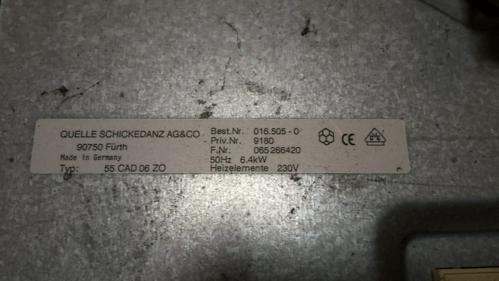 Ceramiczna płyta grzewcza do pieca Privileg (55 CAD 06 ZO) 50Hz 6,4kW