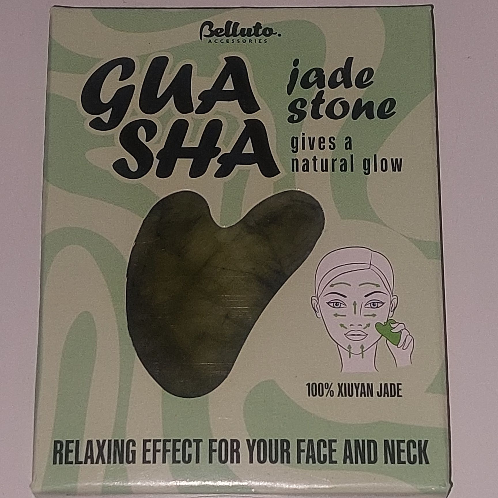 1zł Wysyłka Kamień Jadeitowy Gua Sha Zielony do masażu Twarzy NOWY