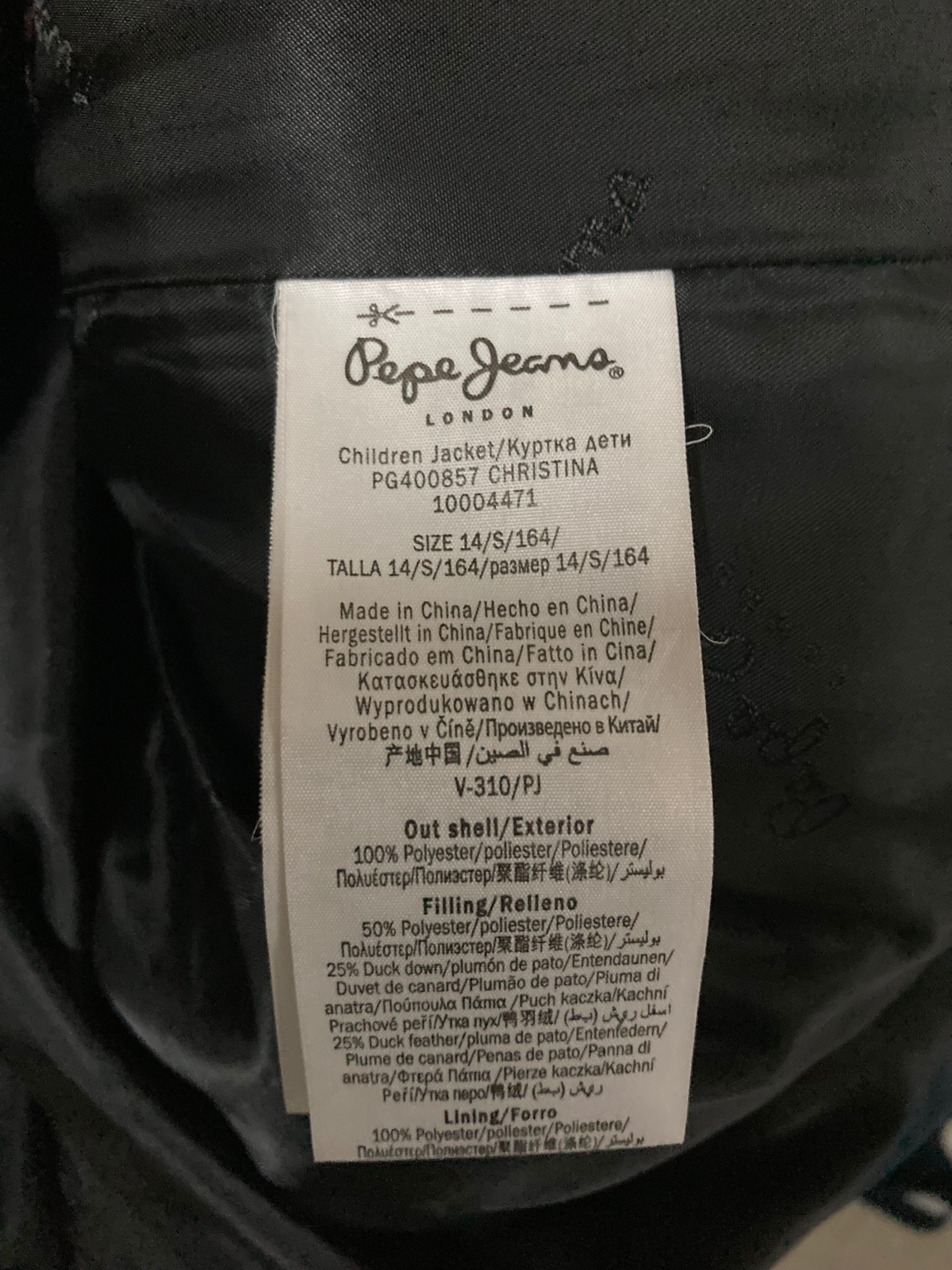 Casaco Penas Pepe Jeans 16Anos (tamanho/modelo justo 12/14anos)