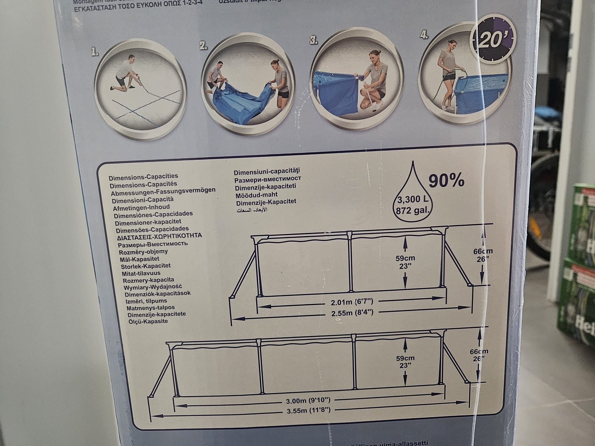 Basen stelażowy Bestway 300x201x66 + pompa
