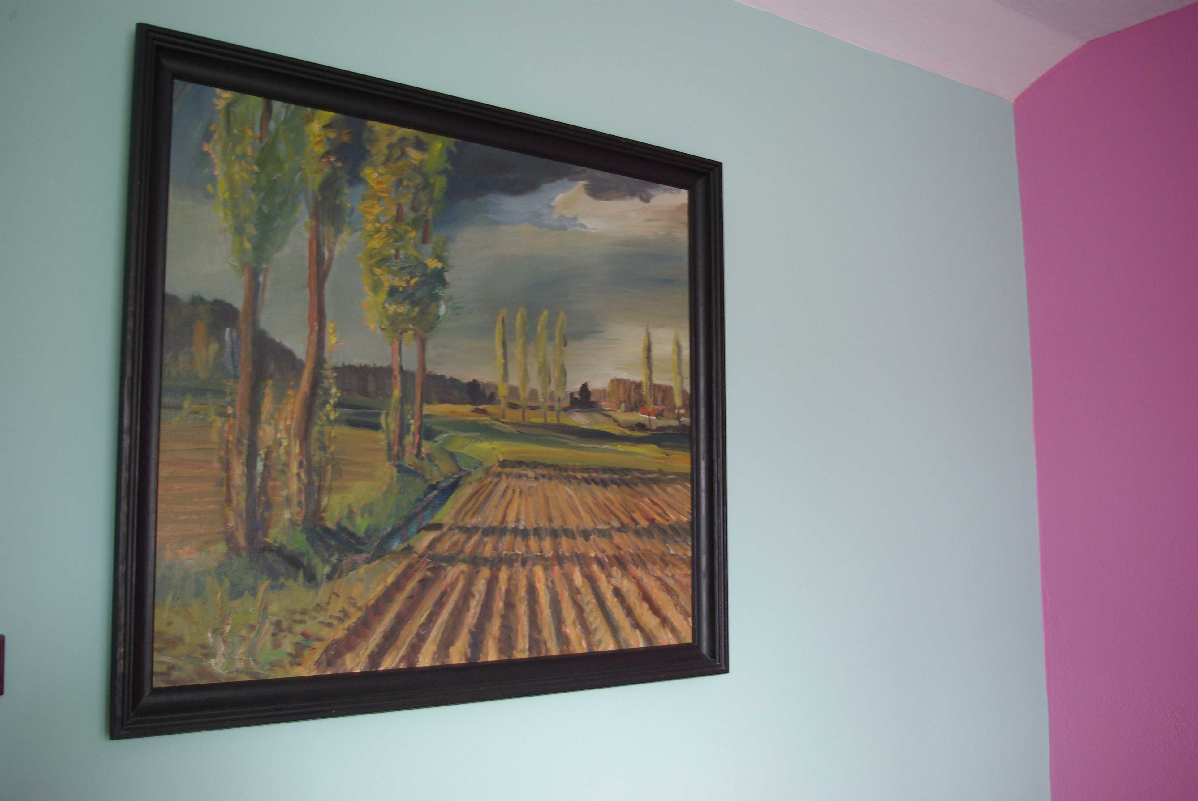 Obraz olejny na płótnie Pejzaż z Kujaw, 100 x 89 cm, P. Stachlewski