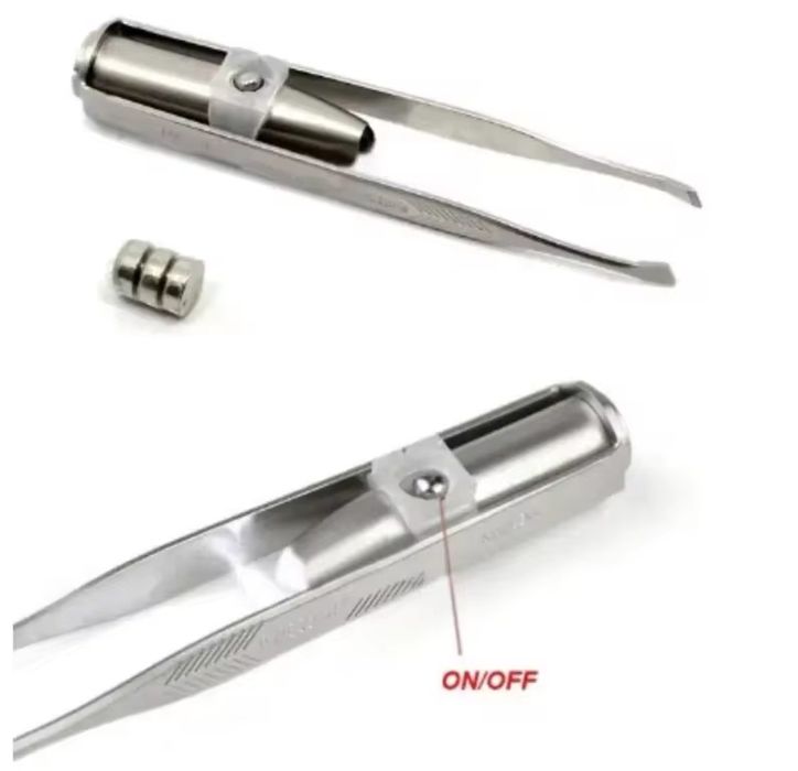 Pinça  em aço com luz