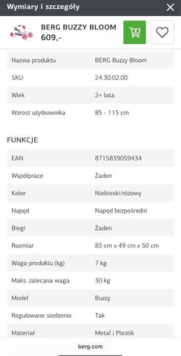 Gokart na pedaly Berg