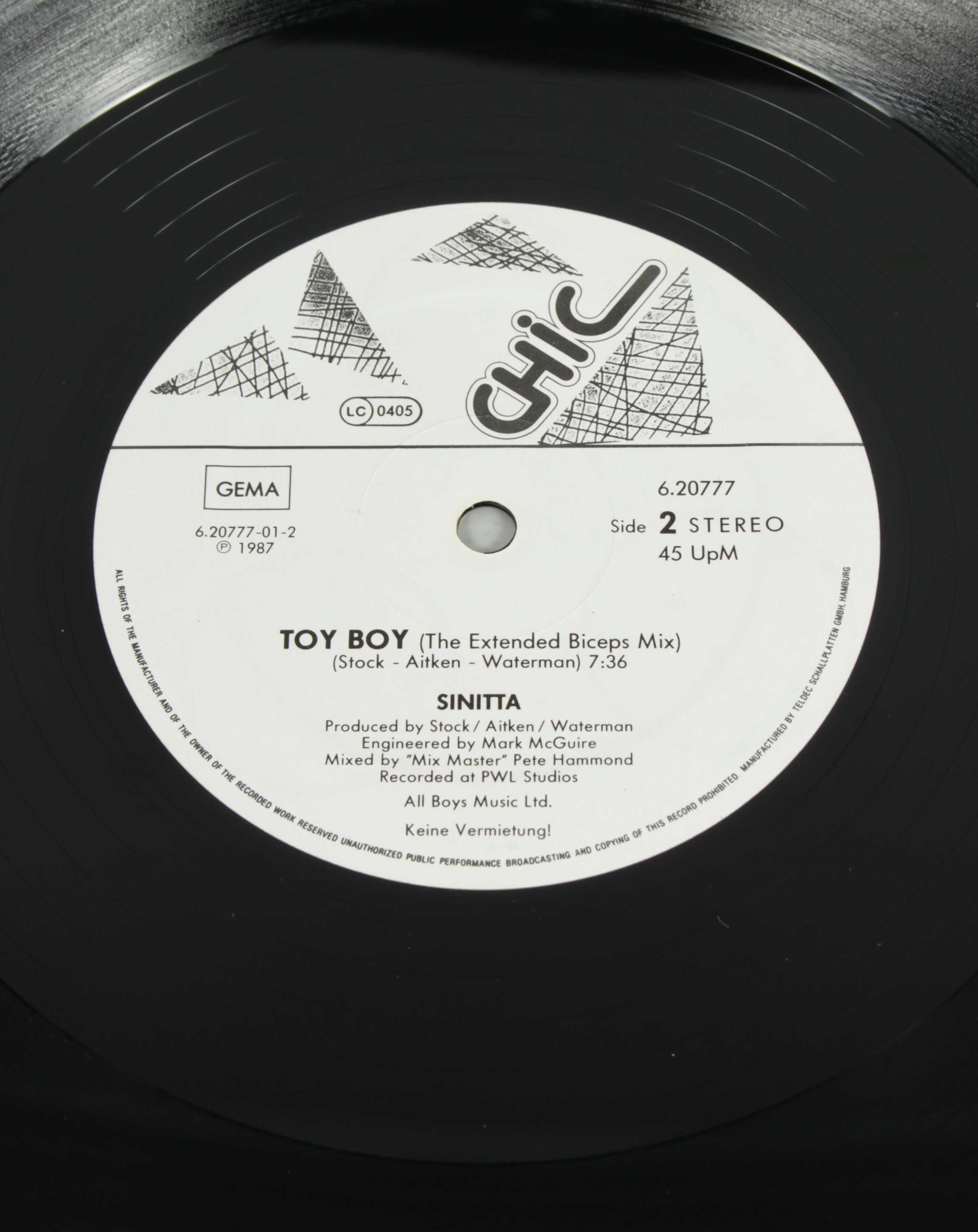 Sinitta- Toy Boy - Maxi SP12 Italo Disco
