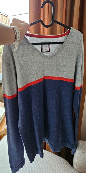 Sweter męski w serek L Franco Feruzzi