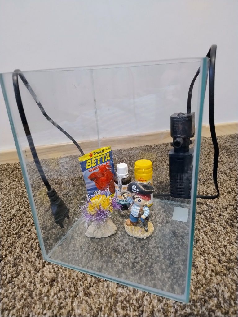 Akwarium 4l ,filtr , jedzenie i akcesoria