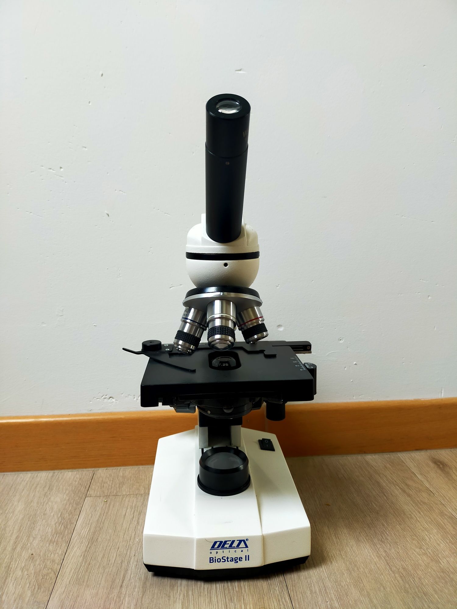 Mikroskop BioStage II, rozbudowany o ciemne pole, darkfield,Delta Opti