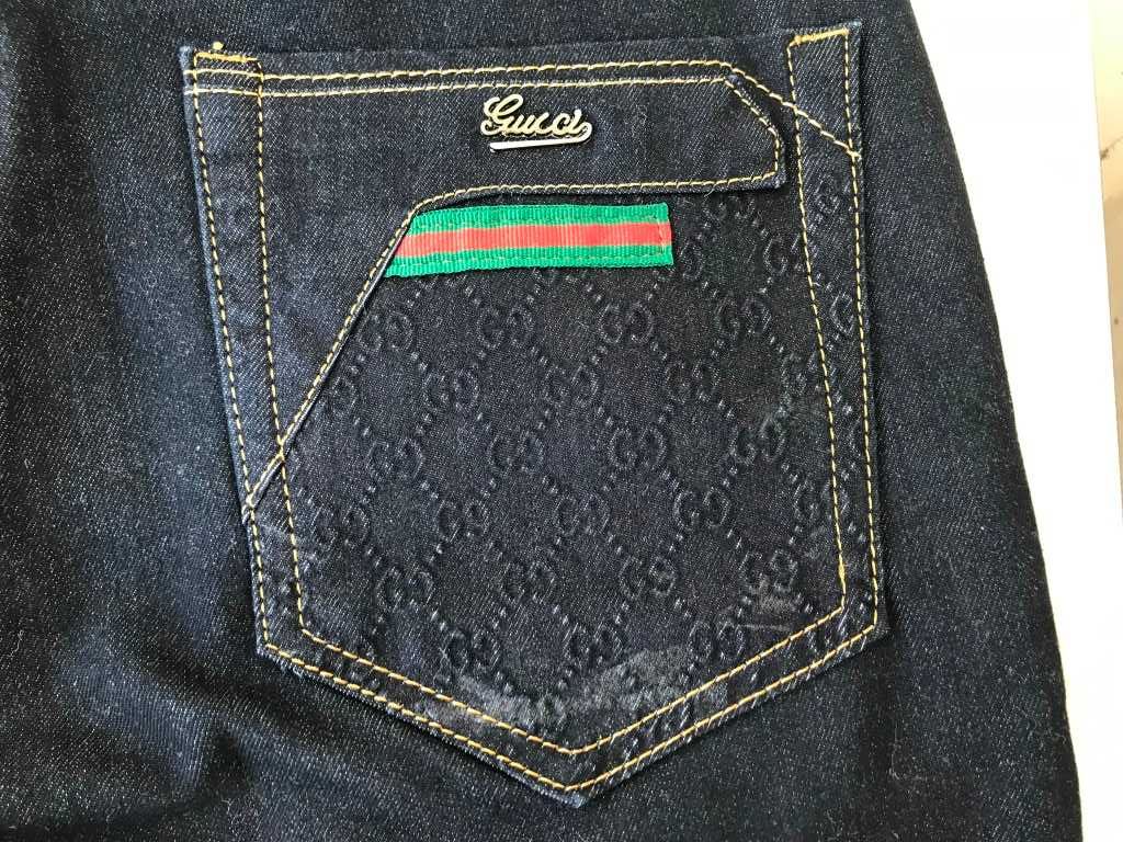 Джинсы GUCCI женские оригинал синие прямые размер L или W33/L32