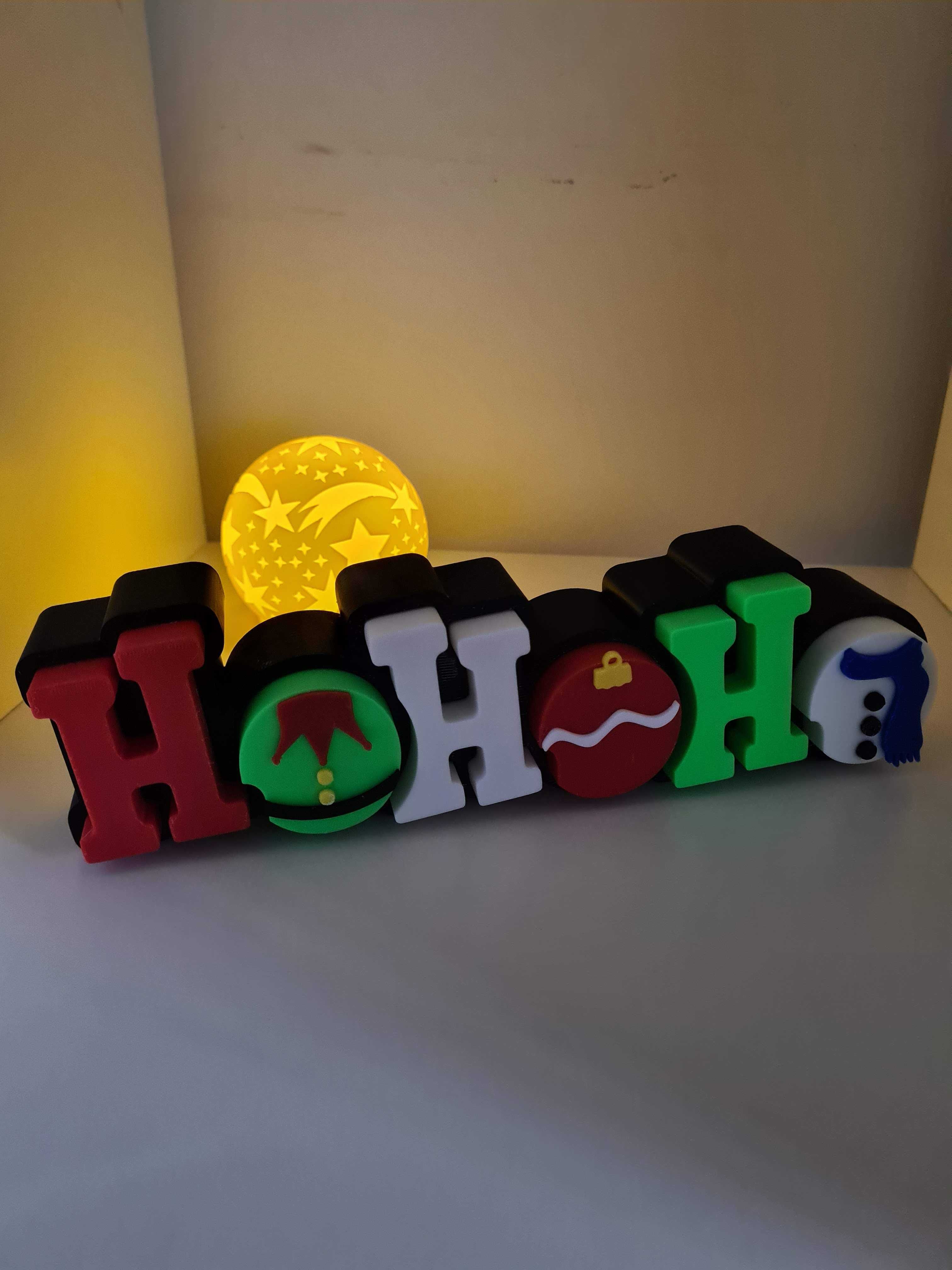 Placa Decorativa de Natal Ho Ho Ho