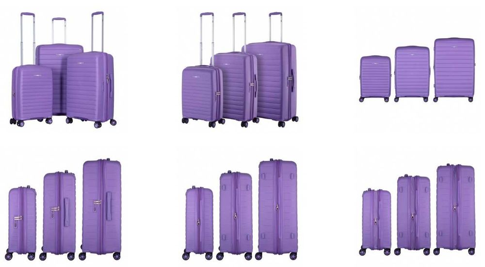 Набір валіз 2E, Aero, поліпропілен, (L+M+S), TSA, 4 колеса, EXP,-19.9%