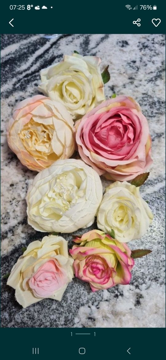 Róża sztuczne kwiaty główka piwonia różne kolory duże ilości