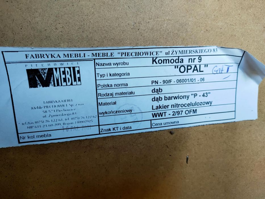 Komplet mebli dębowych PIECHOWICE.Witryna narożna komoda szafka pod TV