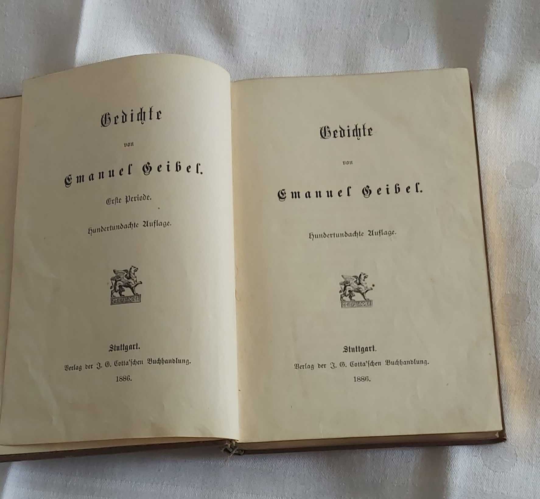Emanuel Geibel Gedichte Stuttgart 1886 r