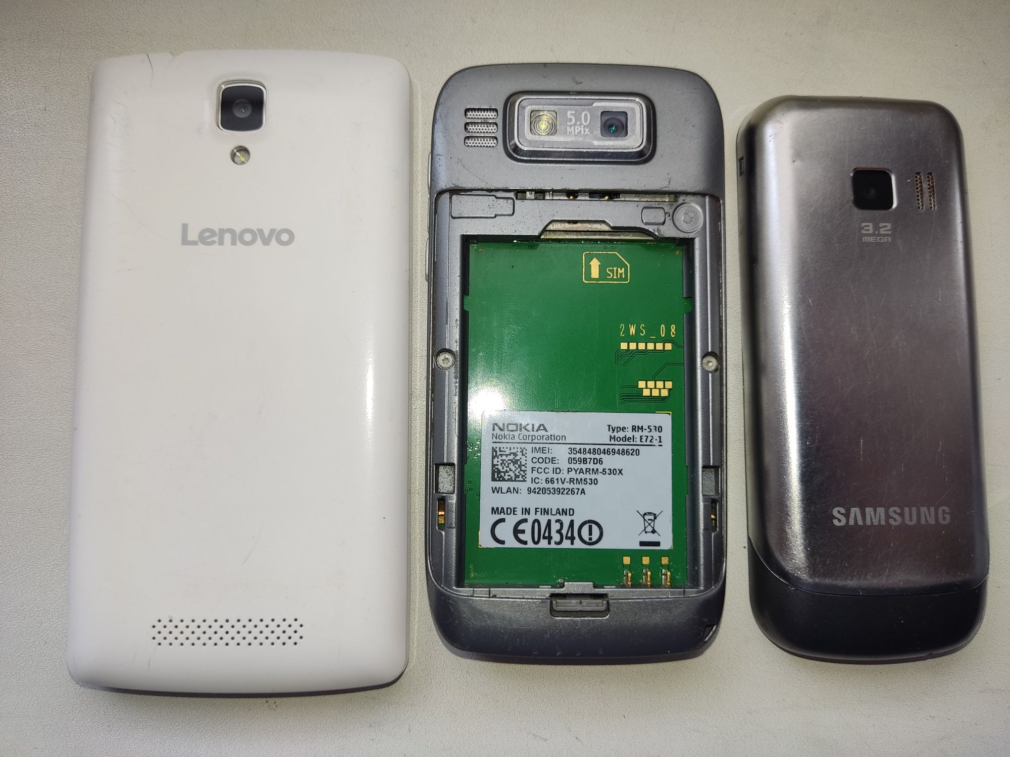 Nokia E72 Samsung GT-C3530 Lenovo 1 sztuka A1000m