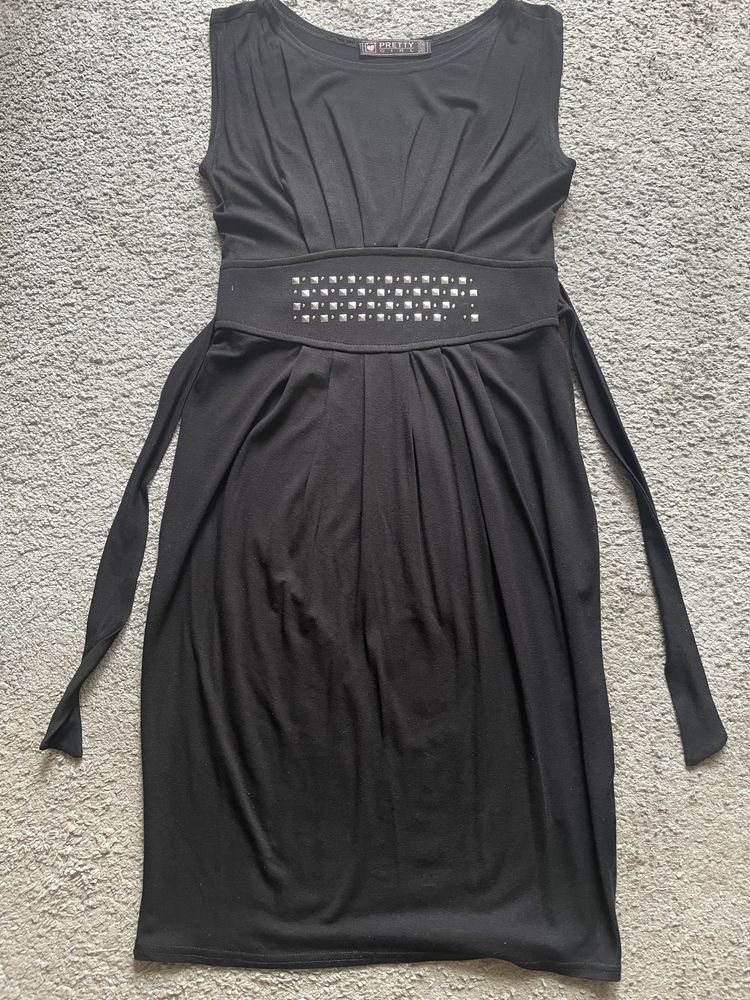 Czarna sukienka ołówkowa bez rękawów, PRETTY GIRL, rozm. 36