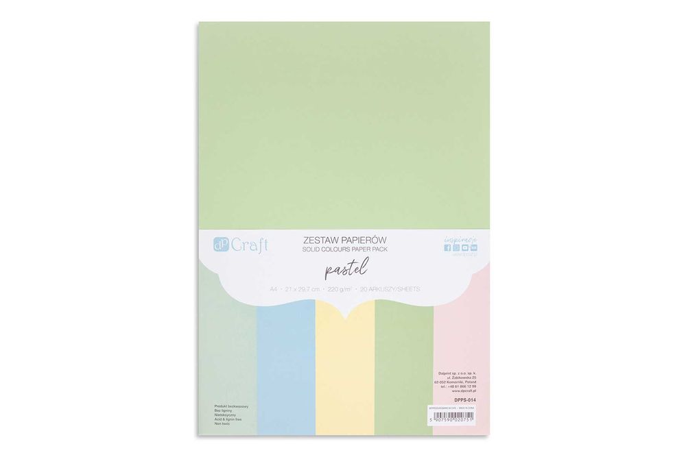 Zestaw papierów a4 220g - 1opak./20ark. PASTELS