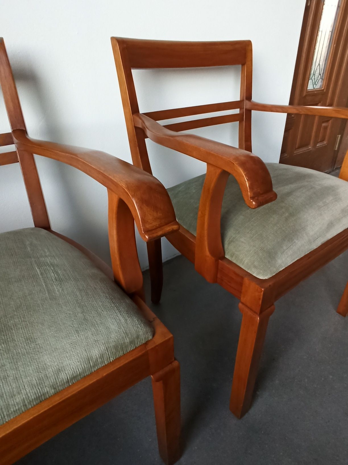Stare solidne Fotele tekowe  po renowacji do biurka 2 szt.