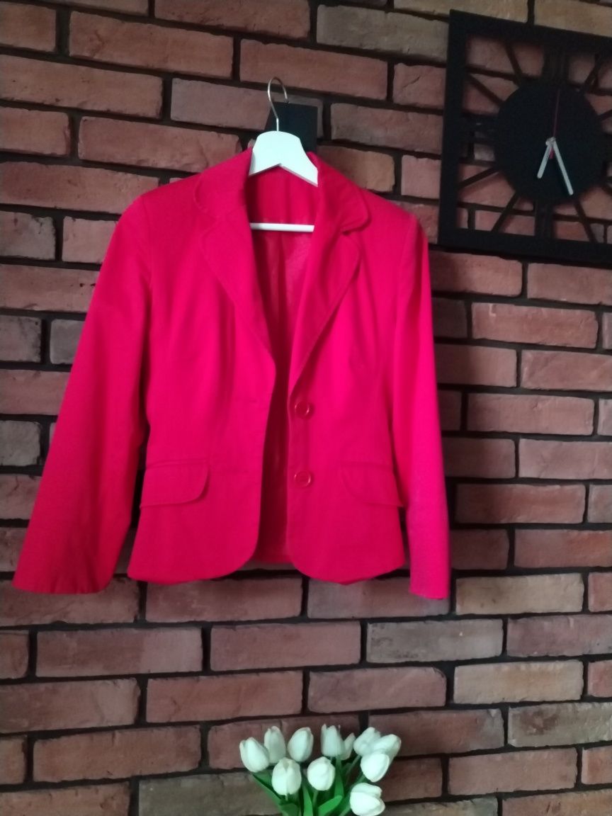 Żakiet, marynarka kolor czerwony New Look roz S
