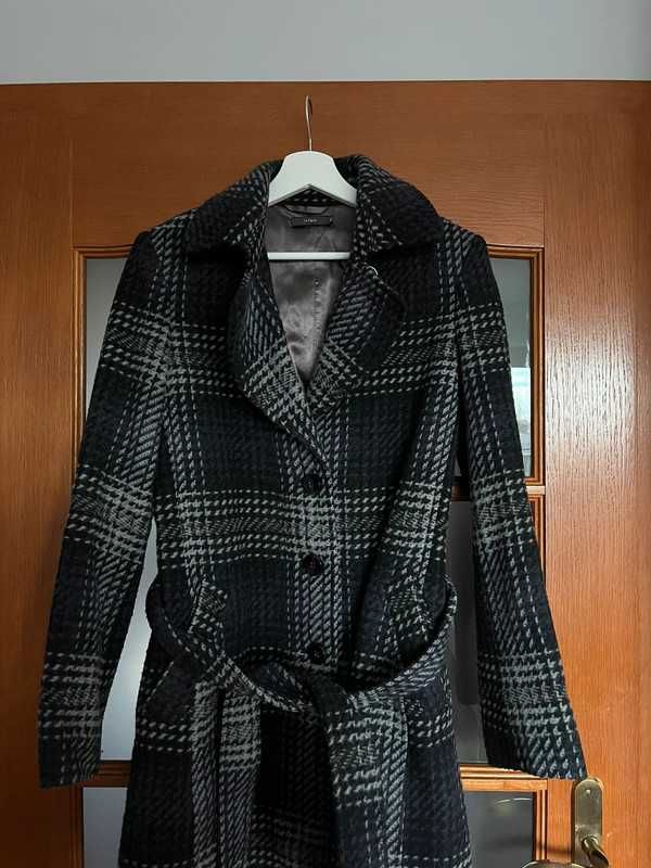 tatuum płaszcz coat wełna wełniany wool vintage 38 36 s m basic grey