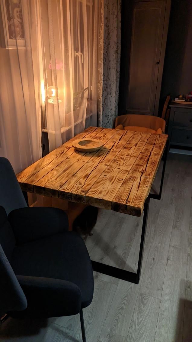 Stolik do jadalni kuchni kawowy stare belki drewno loft rtv retro