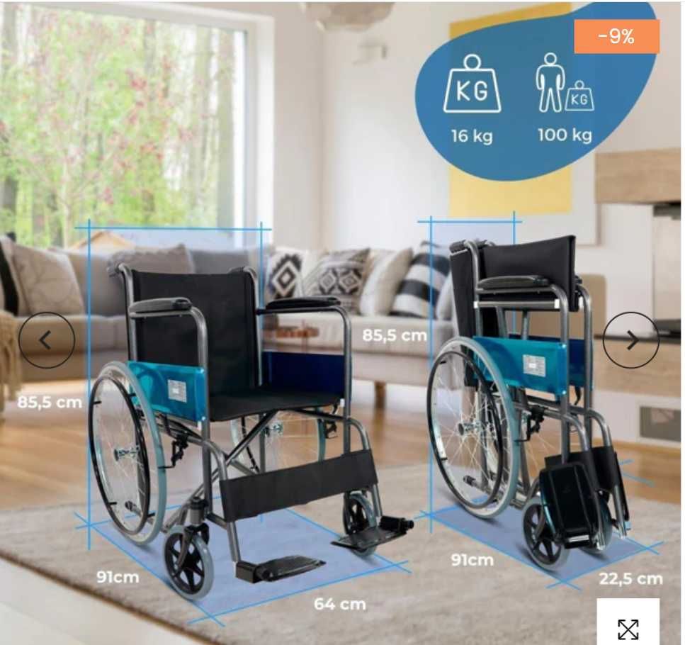 Wózek inwalidzki, rehabilitacyjny ALCAZAR-prawie nowy