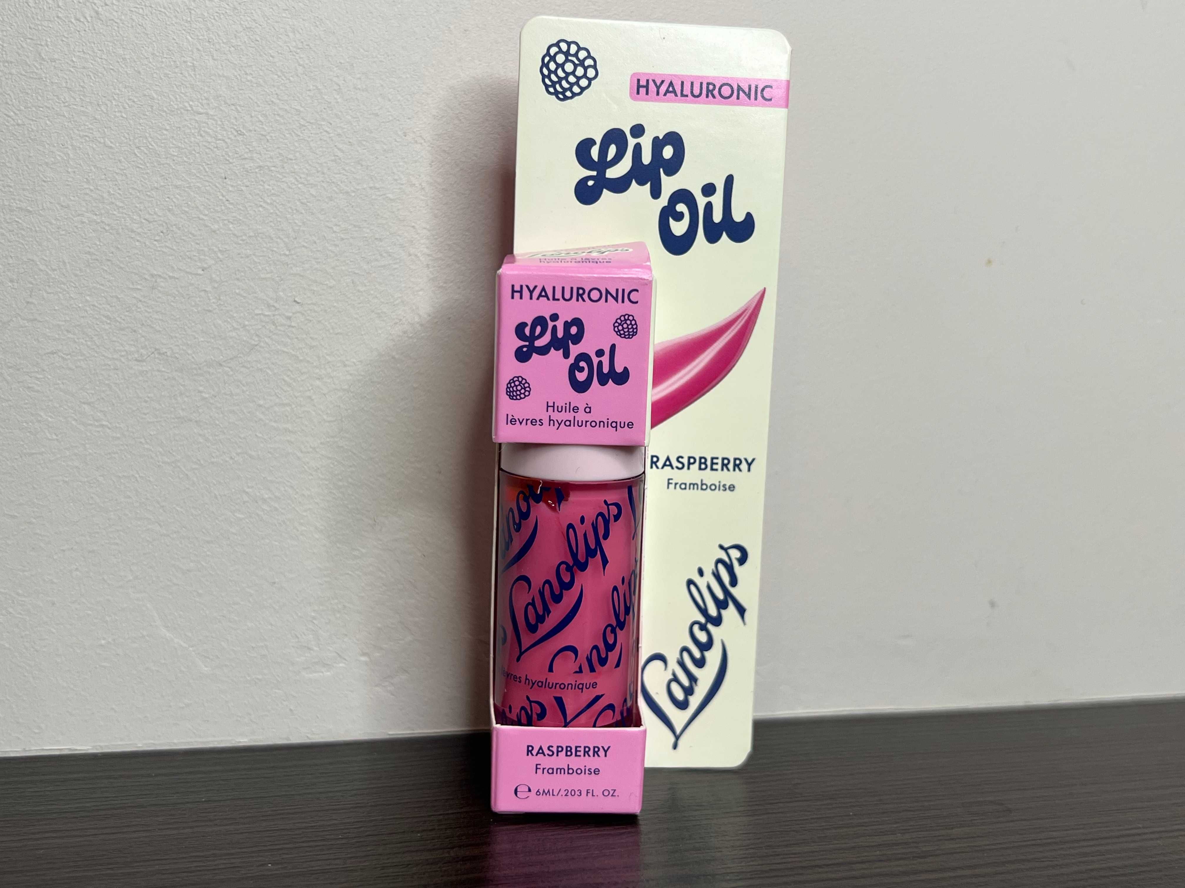 Malinowy olejek do ust z kwasem hialuronowym i lanoliną, LANOLIPS