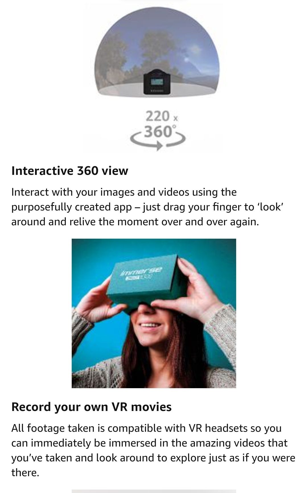 Immerse 360 kitvision VR actioncam Wi-Fi
