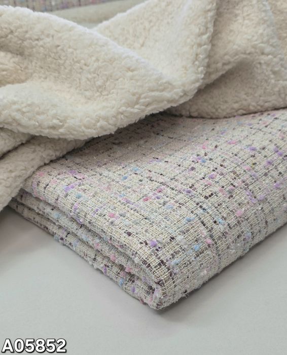 Ткань  экокожа намеху,твид Шанель на  меху опт и розница