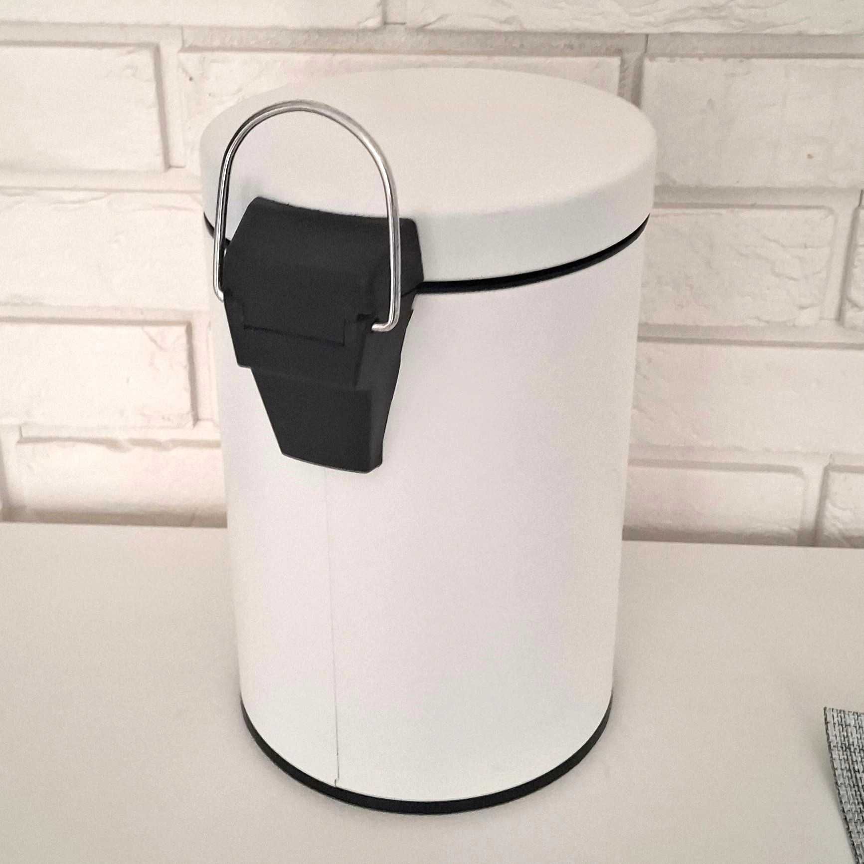 Kosz na śmieci na pedał, do łazienki, biura - biały, 3 l