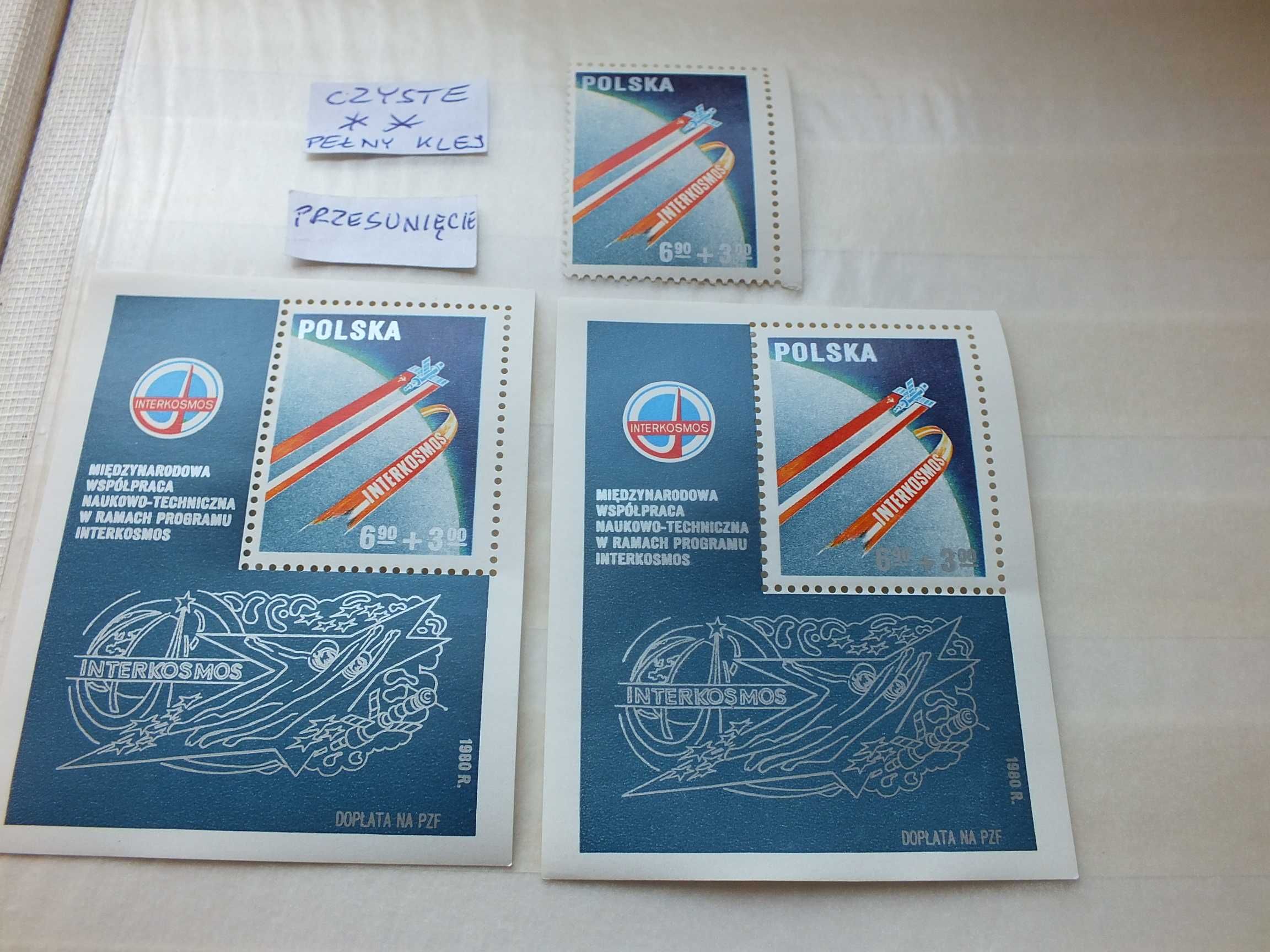 3szt. znaczki Fi 2532 Bl68 /Blok 112 Polska 1980r. KOSMOS czyste **