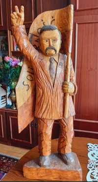 Rzeźba ludowa Lech Wałęsa Solidarność