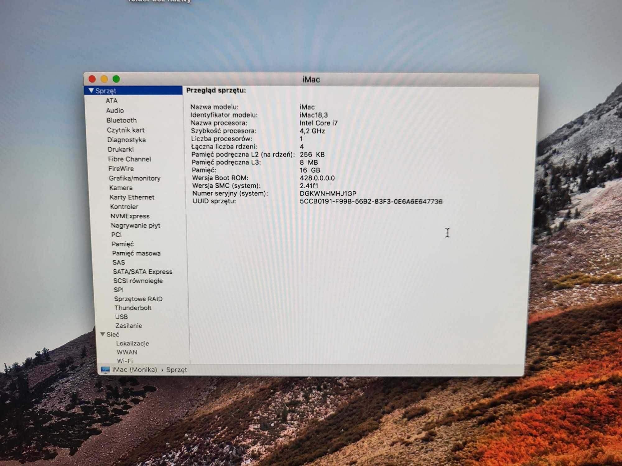 iMac 27" 16GB RAM, Radeon PRO 575, 1 TB - 2017r