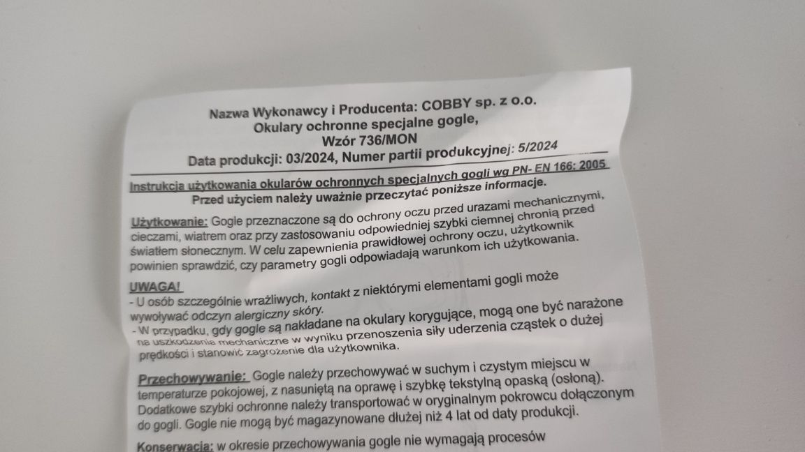 NOWE Gogle Ochronne Cobby 736/ MON