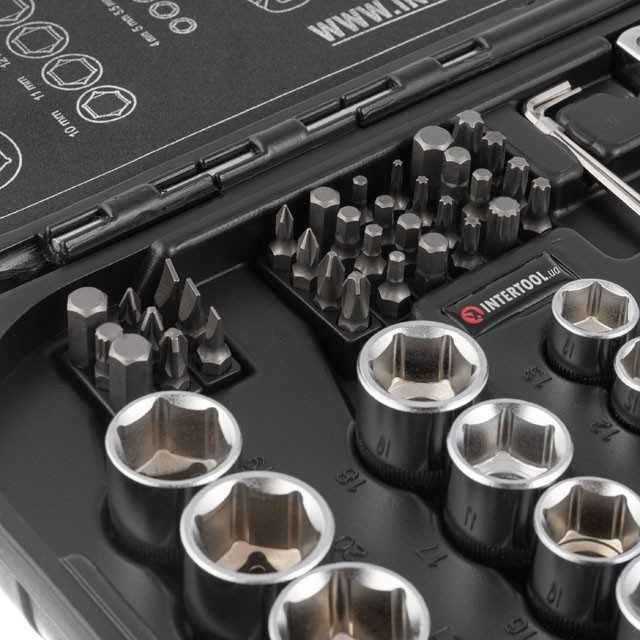Набор инструментов 73 ед. STORM, 1/2", 1/4", Сr-V. INTERTOOL ET-8073.
