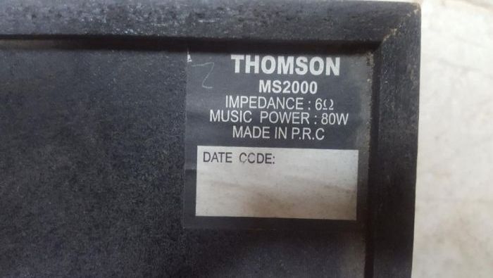 Colunas de som 2 vias (tweeter e woofer) Thompson MS2000 80W 6Homs