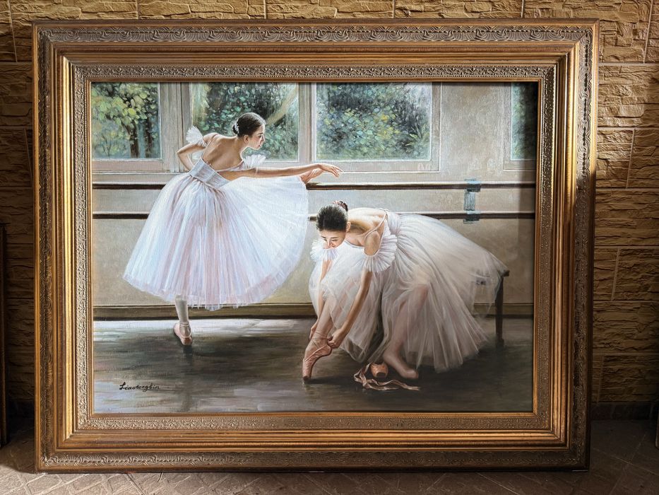 Duży obraz olejny ręcznie malowany na plótnie 74x100 cm