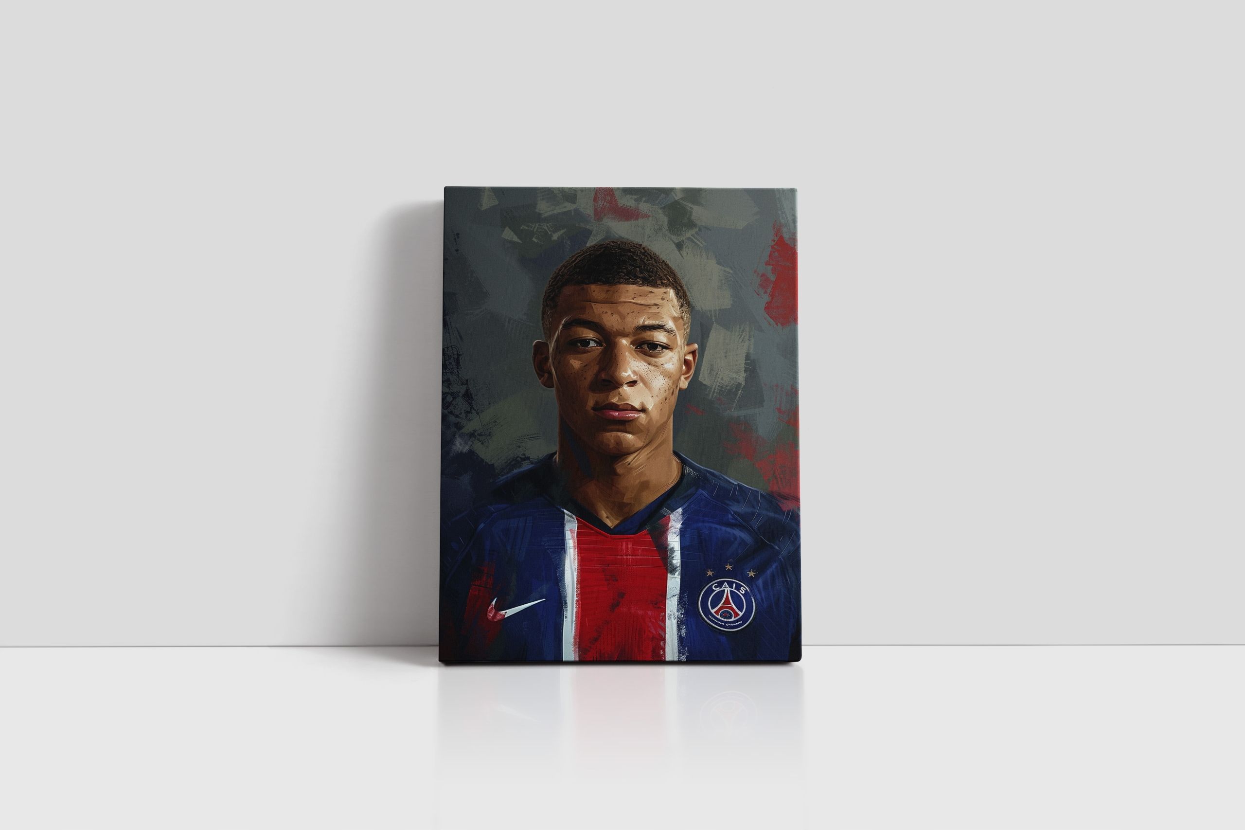 Nowoczesny Portret Kylian Mbappé na płótnie 30x40 cm do wnętrza