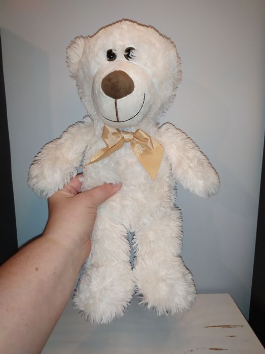 Smiki biały miś maskotka pluszak