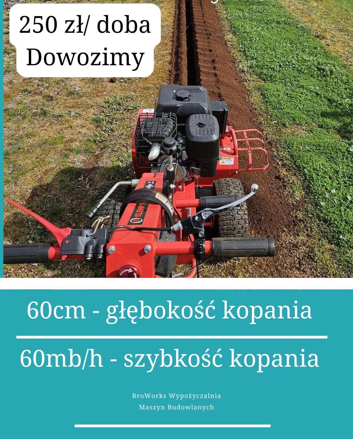 Koparka Łańcuchowa Dowozimy WYNAJEM 24h/7d  Bruzdownica Minikoparka