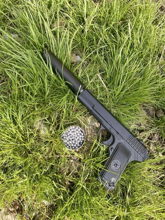 Металевий Пістолет ТТ з глушн/Тульский Токарев Full Metal - Іграшковий