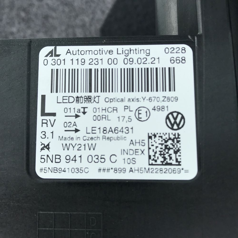 Vw Tiguan 2020 led фары 5nb941035c фара
