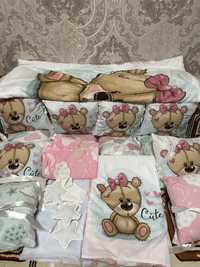 Детское постельное белье , бортик кроватку и балдахин